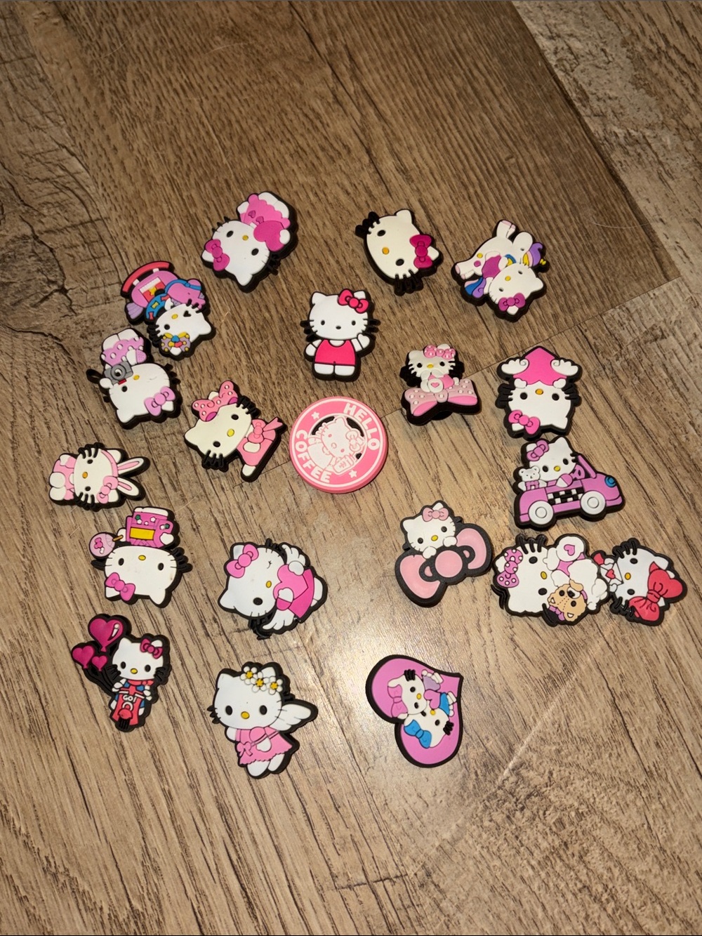 Hello Kitty Pink and White Shoe Charms Assortment